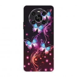 Силиконовый чехол Бабочки в розовом сиянии на Honor X9