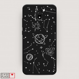 Матовый силиконовый чехол Планеты в космосе на Xiaomi Redmi 8A