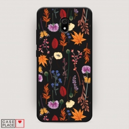Матовый силиконовый чехол Orange Purple flowers на Xiaomi Redmi 8A