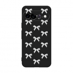 Матовый силиконовый чехол Белые бантики на Google Pixel 11 Pro XL