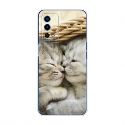 Силиконовый чехол Милые котята на Oppo A55 4G