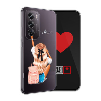 Силиконовый чехол Автостопом самолетом на Oppo Reno 12 pro