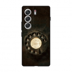 Матовый силиконовый чехол Старинный телефон на Tecno Camon 40