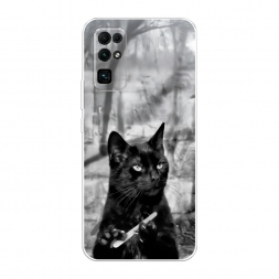 Силиконовый чехол Котик с пилкой на Honor 30