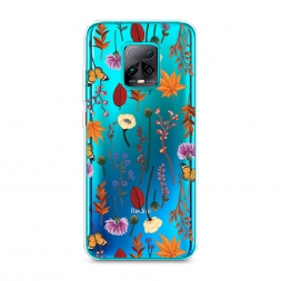 Силиконовый чехол Orange Purple flowers на Xiaomi Redmi 10X Pro 5G