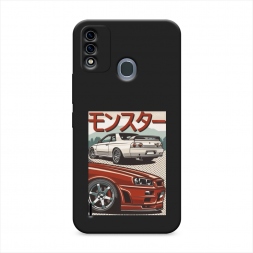 Матовый силиконовый чехол Monster car на Itel A48