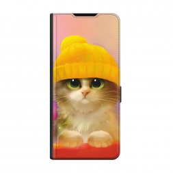 Чехол-книжка Premium Котенок в желтой шапке на iPhone 16e