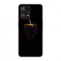 Силиконовый чехол Черно-золотая клубника на Realme 9