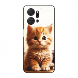 Матовый силиконовый чехол Удивлённый котёнок на Honor X7A