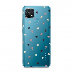Силиконовый чехол Сердечки паттерн рисунок на Oppo A15s