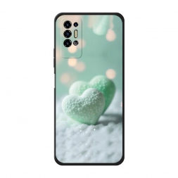 Матовый силиконовый чехол Сахарные сердечки на Tecno Pova 2