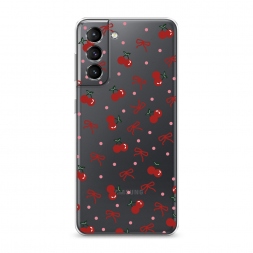 Силиконовый чехол Вишни и ленточки на Samsung Galaxy S21
