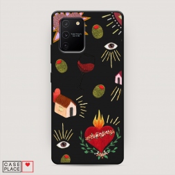 Матовый силиконовый чехол Ниточный коллаж на Samsung Galaxy S10 Lite