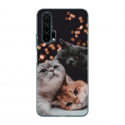 Силиконовый чехол Кошачьи обнимашки на Honor 20 Pro