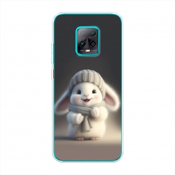 Силиконовый чехол Белый крольчонок в шапке на Xiaomi Redmi 10X 5G