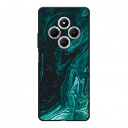 Матовый силиконовый чехол Мрамор изумруд на Xiaomi Redmi 14C