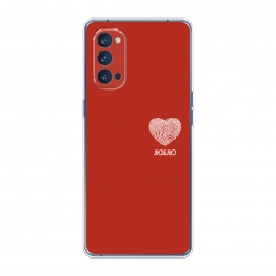 Силиконовый чехол Отпечаток сердца на красном на Oppo Reno 4 Pro 5G