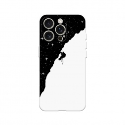 Soft touch белый Скалолаз в космосе на iPhone 16 Pro