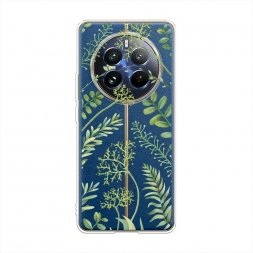 Силиконовый чехол Green Leaves на Realme 12 Pro Plus