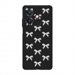 Матовый силиконовый чехол Белые бантики на Oppo A3x