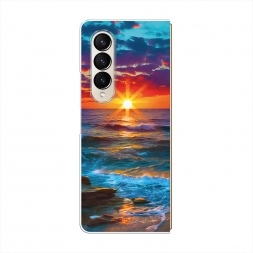 Силиконовый чехол Море на фоне заката на Samsung Galaxy Z Fold 4