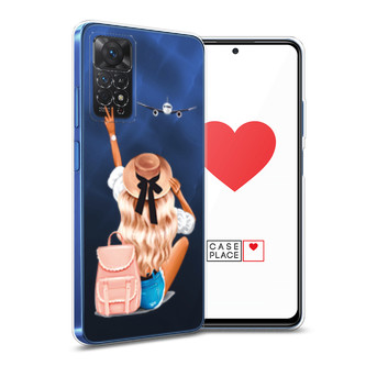 Силиконовый чехол Автостопом самолетом на Xiaomi Redmi Note 11 Pro 5G