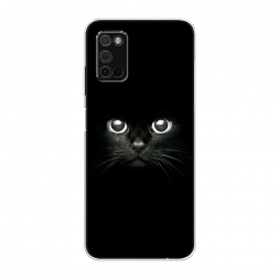 Силиконовый чехол Взгляд черной кошки на Samsung Galaxy A03S
