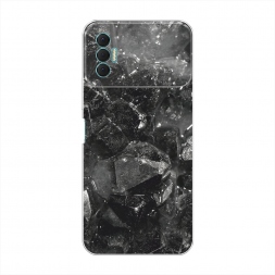 Силиконовый чехол Чёрный кристалл текстура на Tecno Spark 8P