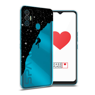 Силиконовый чехол Скалолаз в космосе на Tecno Spark 7