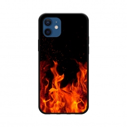 Матовый силиконовый чехол Все в огне на iPhone 12 Pro