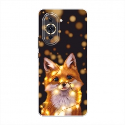 Силиконовый чехол Лиса с гирляндой на Huawei Nova 10 Pro