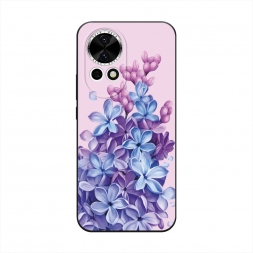 Матовый силиконовый чехол Мечтательная сирень на розовом на Huawei Nova 12
