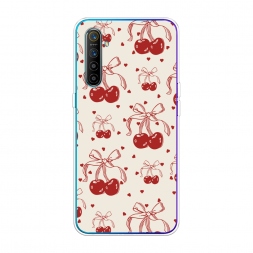 Силиконовый чехол Вишни с бантиком паттерн 1 на Realme XT