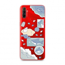 Силиконовый чехол Крольчонок и акула на Realme C3