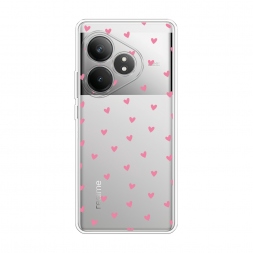 Силиконовый чехол Маленькие розовые сердечки на Realme GT 6T