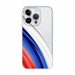 Блестящий Флаг России уголок на iPhone 14 Pro