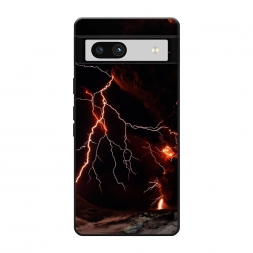 Матовый силиконовый чехол Молния 4 на Google Pixel 7a