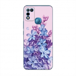 Силиконовый чехол Мечтательная сирень на розовом на Infinix HOT 10 Play