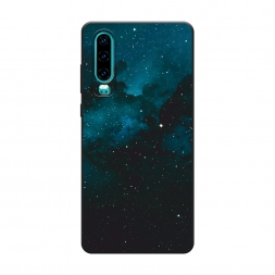 Матовый силиконовый чехол Синий космос на Huawei P30