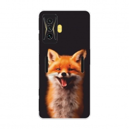 Силиконовый чехол Весёлая лиса на Xiaomi Poco F4 GT