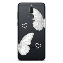 Силиконовый чехол white butterflies 2 на Huawei Mate 10 Lite