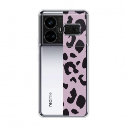 Силиконовый чехол Пурпурный леопард на Realme GT5