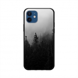 Матовый силиконовый чехол Туманный лес на iPhone 12