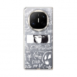 Силиконовый чехол Manga graffiti white на Huawei Mate X6