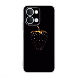 Силиконовый чехол Черно-золотая клубника на Vivo iQOO Z11x 5G