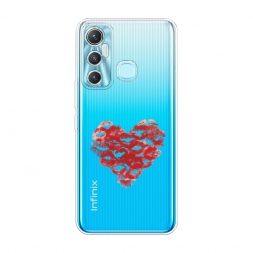 Силиконовый чехол Сердечко из поцелуев на Infinix HOT 11 64 GB