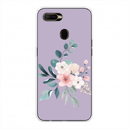 Силиконовый чехол Нежный букет на фиолетовом на Oppo A5s
