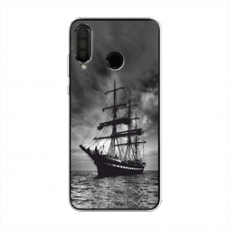 Силиконовый чехол Корабль в пасмурном море на Honor 20 Lite 2020