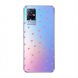 Силиконовый чехол Маленькие розовые сердечки на Vivo V21