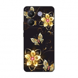 Матовый силиконовый чехол Luxury butterflies на Xiaomi Poco M7 Pro